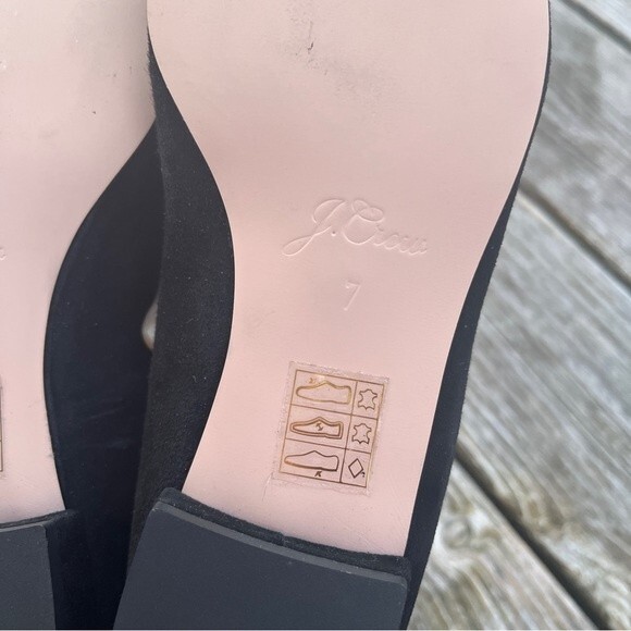 J.Crew Pointed Toe Suede Flats with Crystal Buckle Details in Black 7 NWOB - Picture 15 of 16